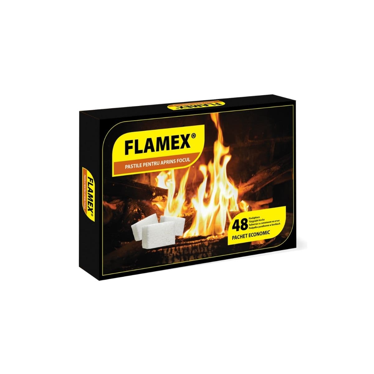 Accendifuoco Flamex confezione nera / 48 cubetti