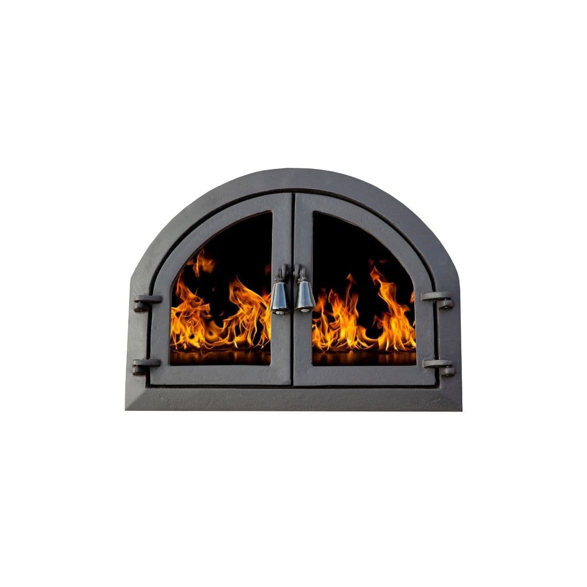 Sportello per stufa/camino barbecue a doppia apertura, con vetro