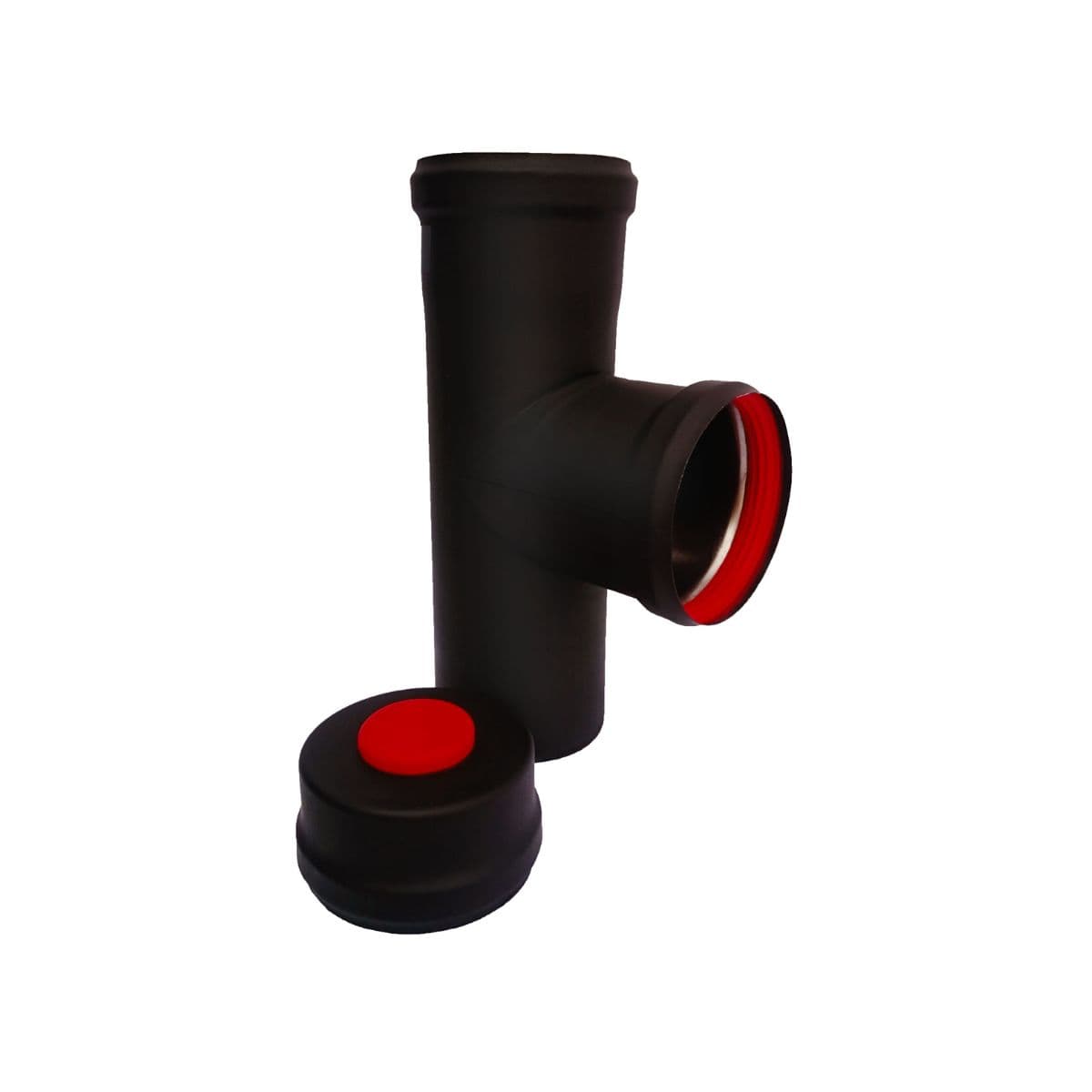 Raccordo a T per caldaie, stufe e camini a pellet, scarico condensa FF, Ø 80 mm