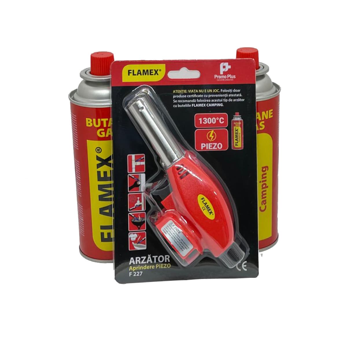 Set testa bruciatore FLAMEX 227 + 2 bombole gas 227g FLAMEX